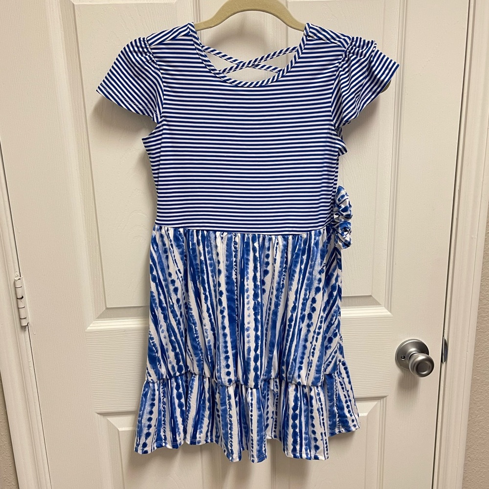New Blush by US Angels Striped Tie Dye Dress